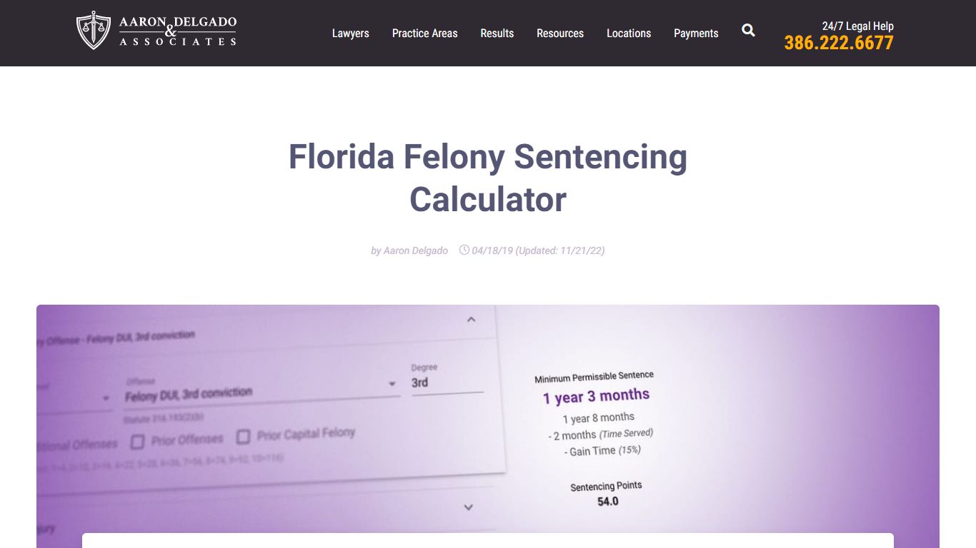 Florida Felony Sentencing Calculator - Aaron Delgado & Associates